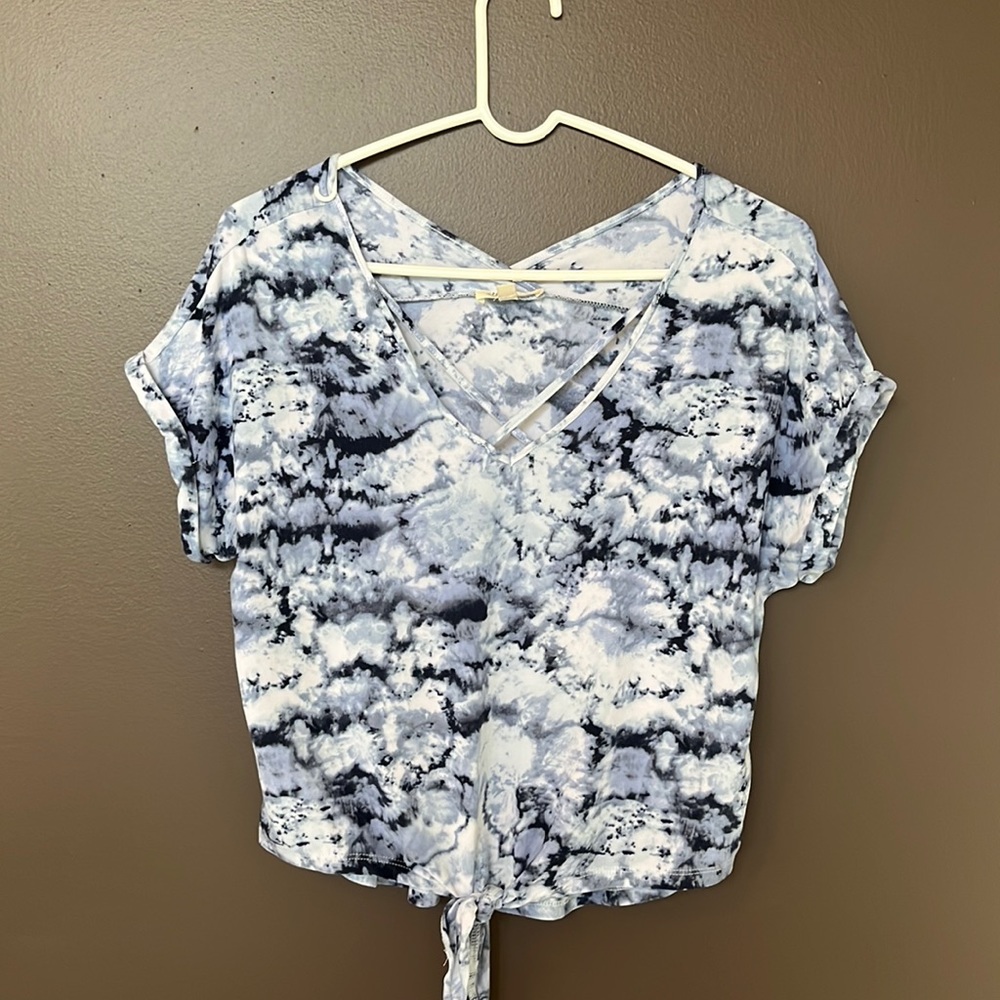 Ultra flirt, Medium, tie dye blue, short sleeve shirt